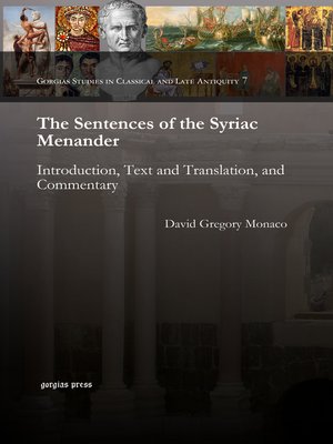 cover image of The Sentences of the Syriac Menander